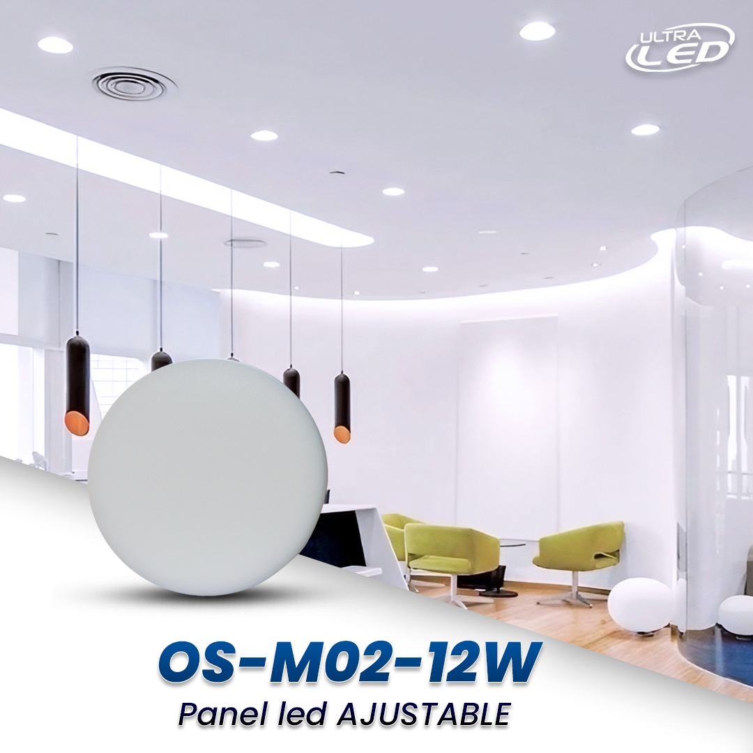 PANEL LED AJUSTABLE 12W LUZ BLANCA (6500K)