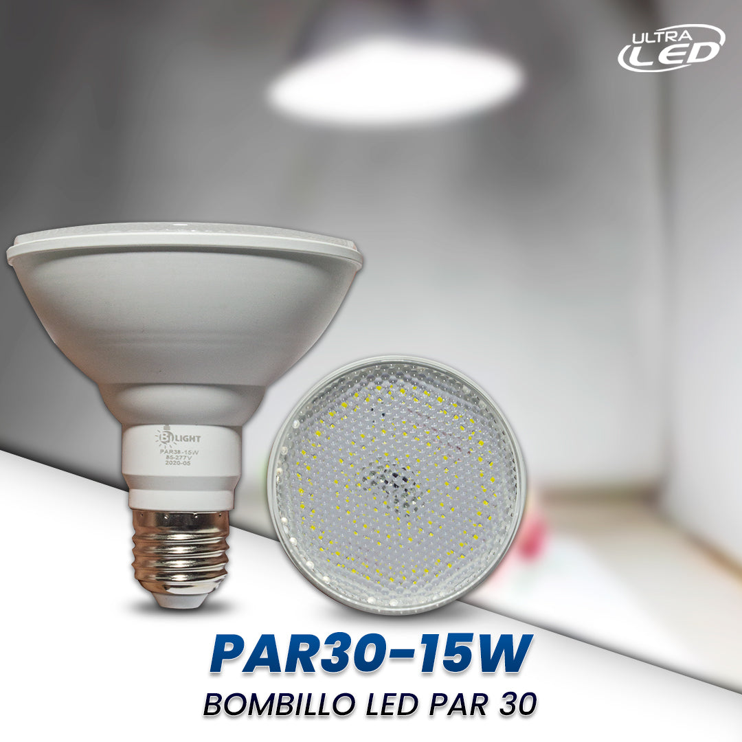 BOMBILLO LED PAR30 15W E27 LUZ BLANCA (6500K)