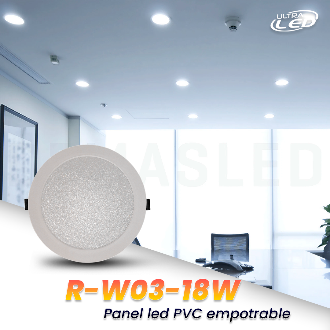 PANEL LED PVC 18W REDONDO EMPOTRAR LUZ BLANCA (6500K)