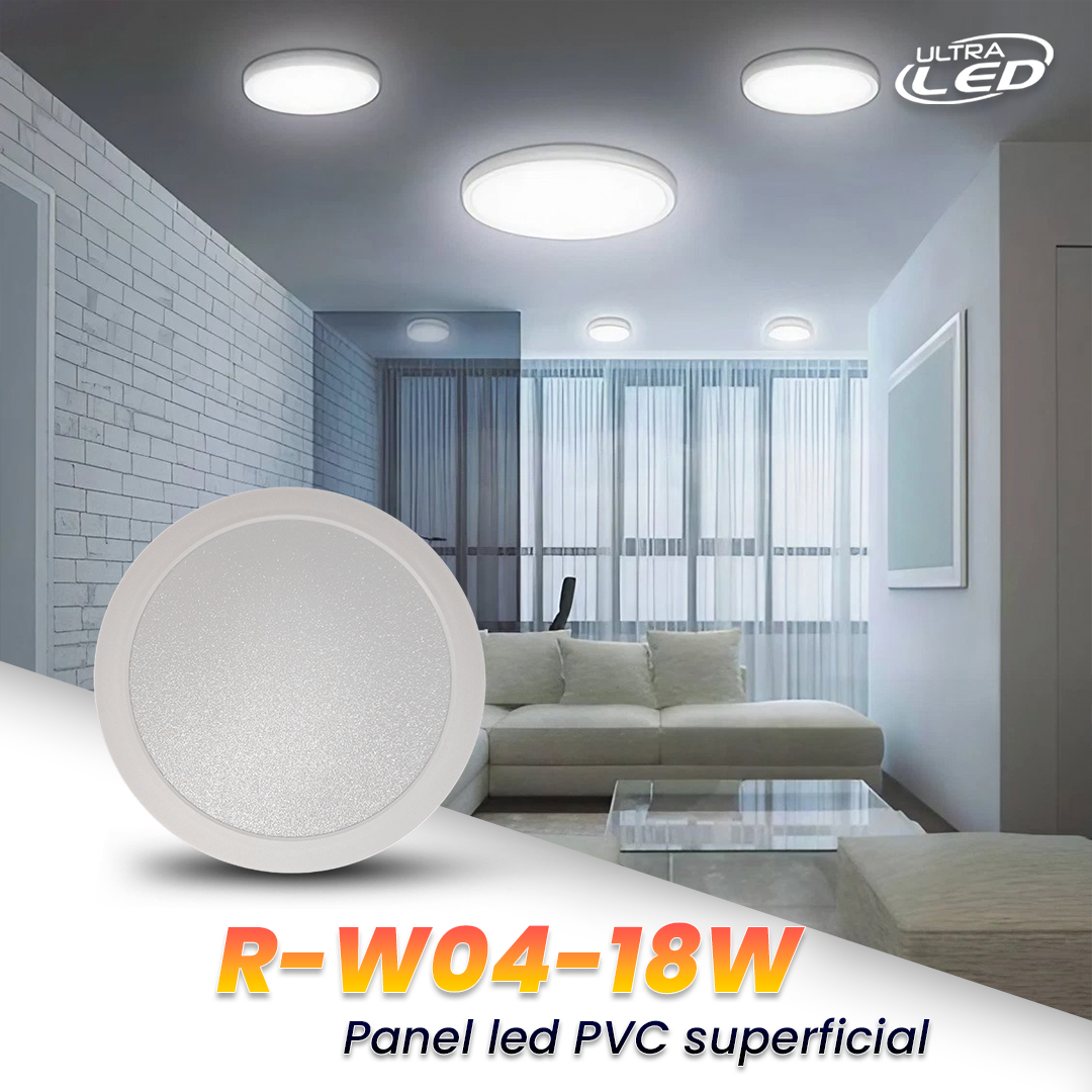 PANEL LED 18W PVC REDONDO SUPERFICIAL LUZ BLANCA (6500K)