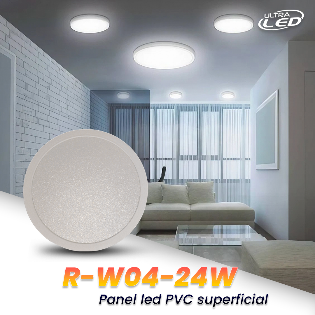 PANEL LED PVC 24W REDONDO SUPERFICIAL LUZ BLANCA (6500K)