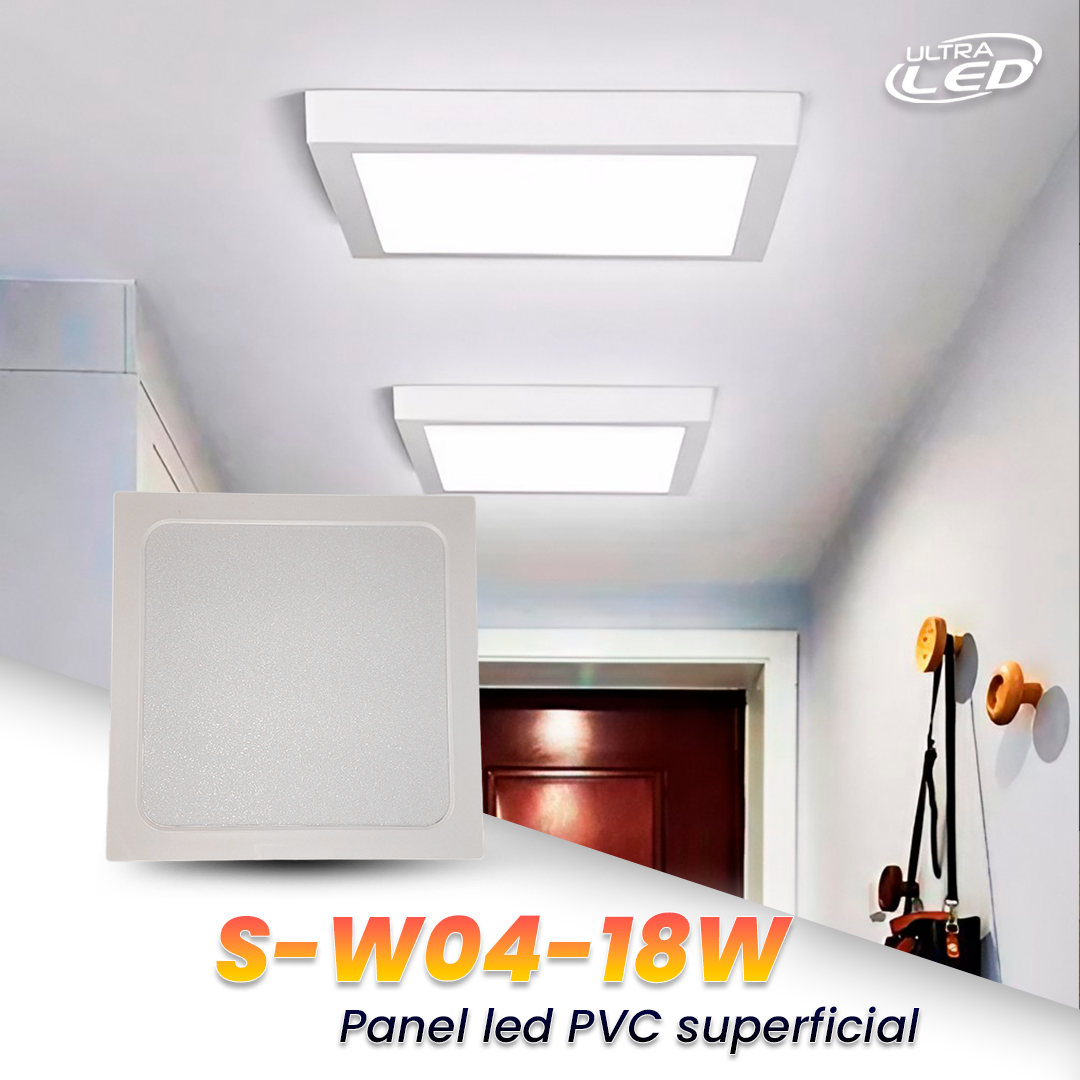 PANEL LED PVC 18W CUADRADO SUPERFICIAL LUZ BLANCA (6500K)