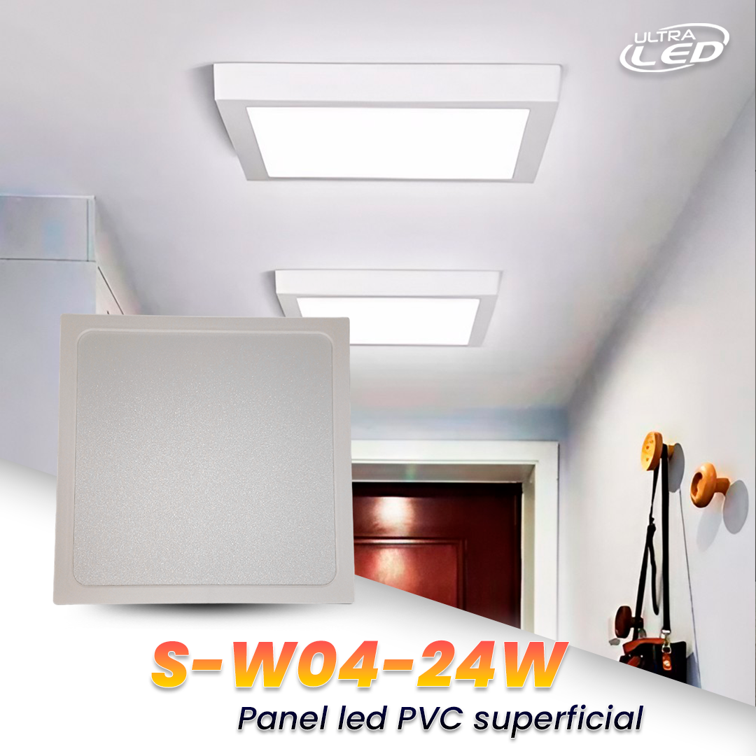 PANEL LED PVC 24W CUADRADO SUPERFICIAL LUZ BLANCA (6500K)