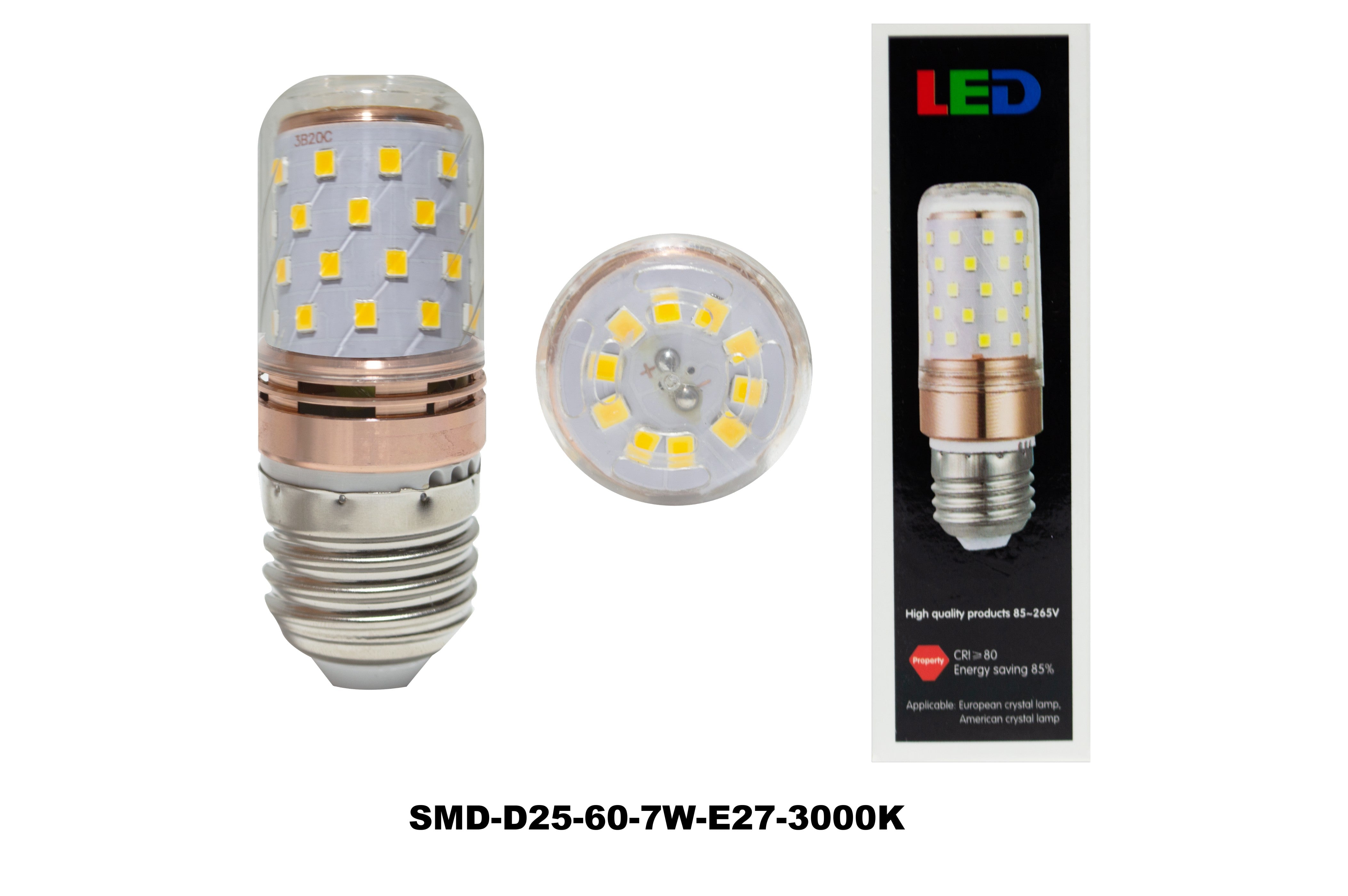 BOMBILLO LED 7W 60D E27 LUZ BLANCA (6500K ) Y CALIDA (3000K)