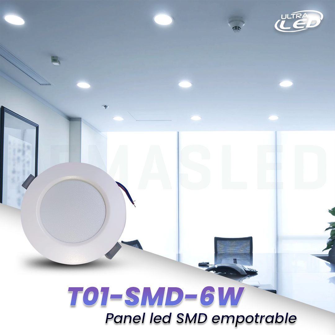 PANEL LED SMD 6W  LUZ BLANCA (6500K) EMPOTRAR