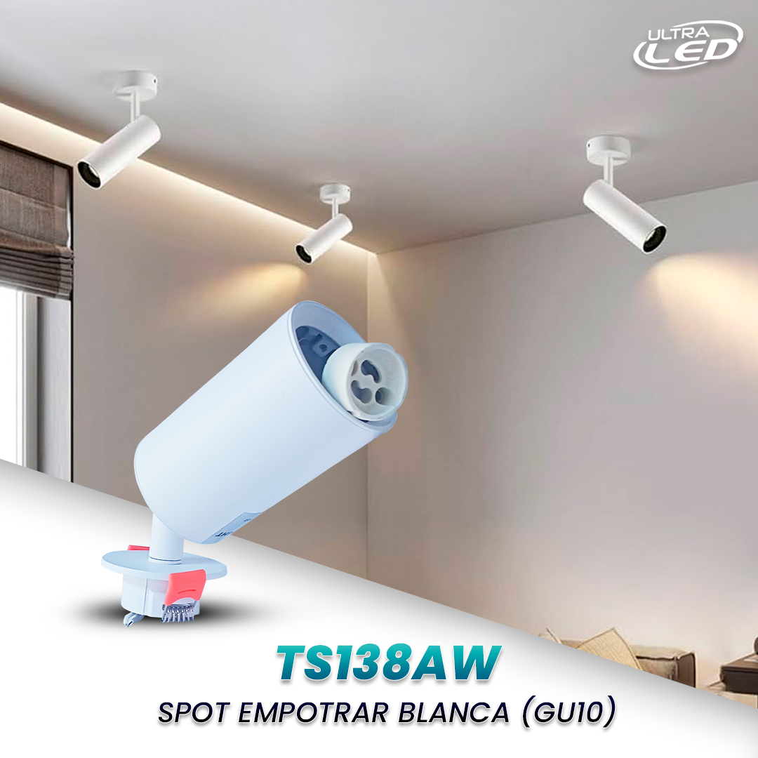 LAMPARA EMPORTAR BLANCA GU10 MODELO TS138AW