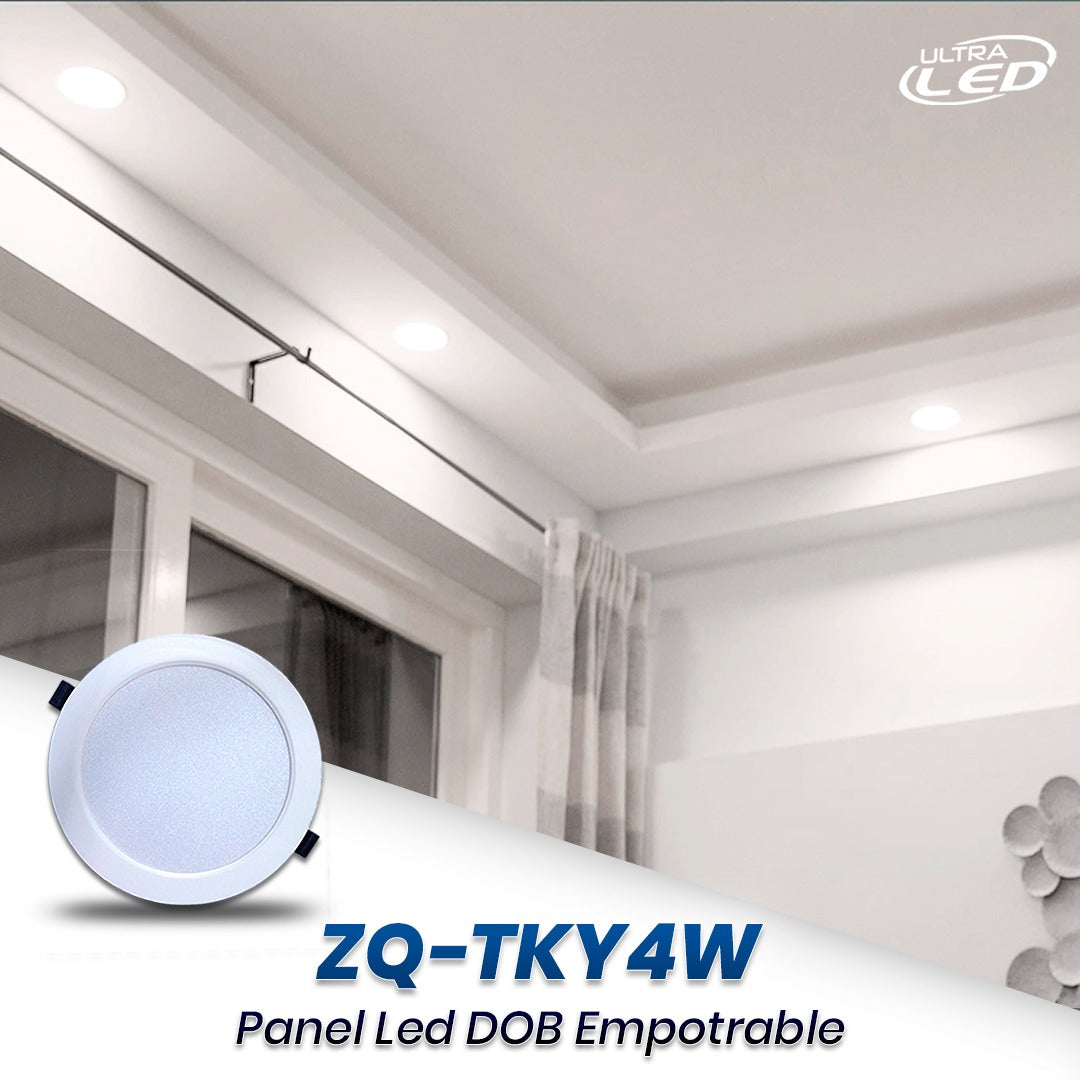 PANEL LED DOB 4W REDONDO LUZ BLANCA (65000K) EMPOTRAR