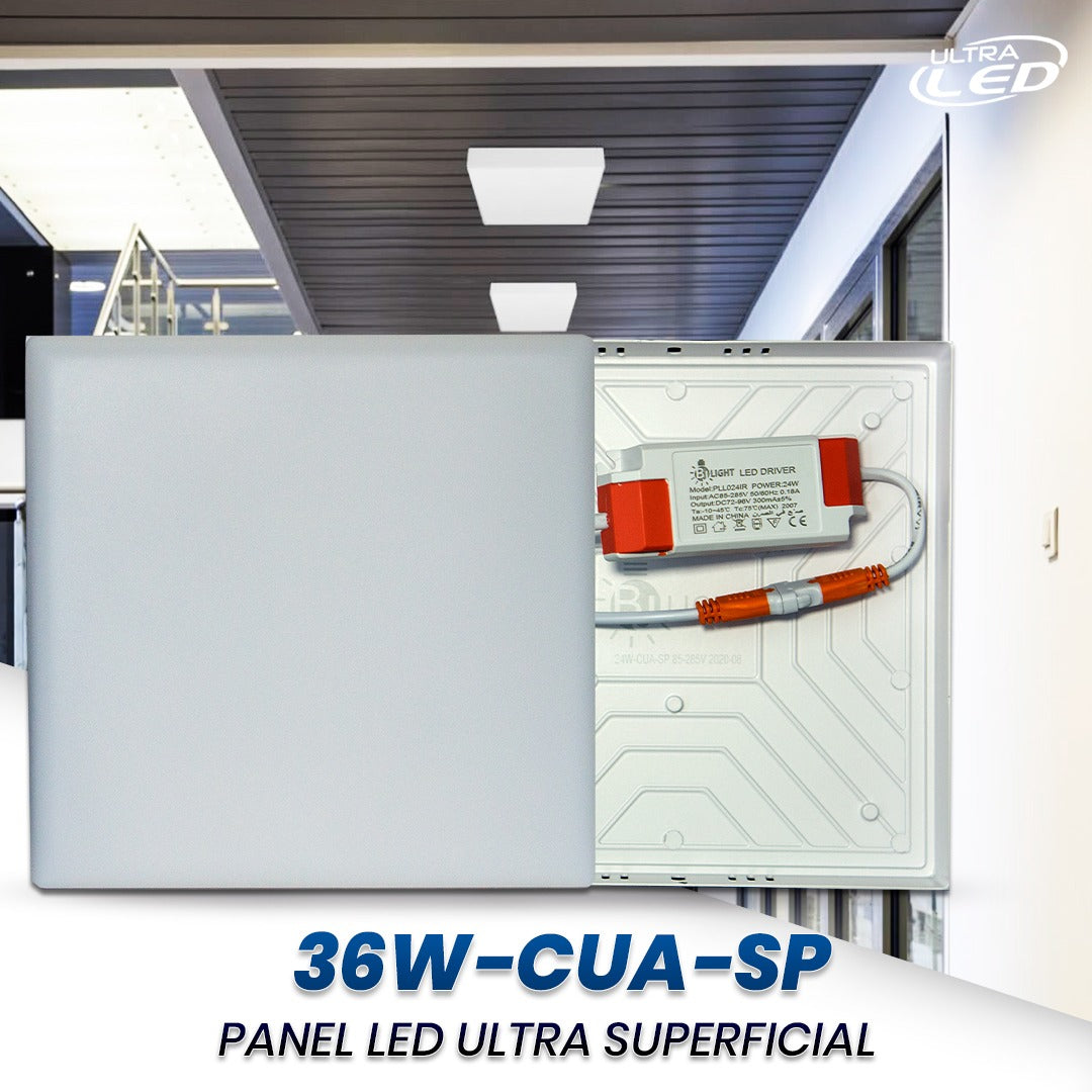 PANEL LED 36W CUADRADO ULTRA SUPERFICIAL LUZ BLANCA (6500K)