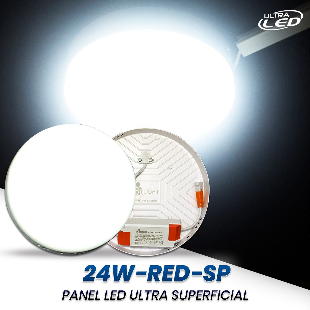 PANEL LED 24W REDONDO ULTRA SUPERFICIAL LUZ BLANCA (6500K)