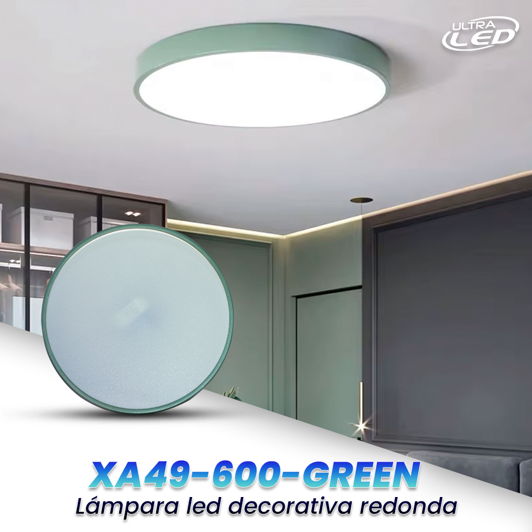 LAMPARA LED DECORATIVA 48W MODELO XA49 BORDE VERDE