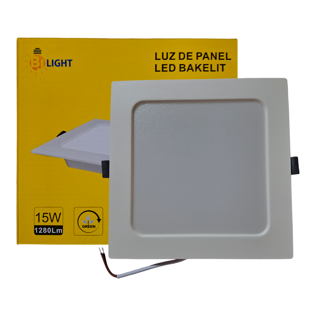 PANEL LED DOB 15W CUADRADO  LUZ CALIDA (3000K) EMPOTRAR