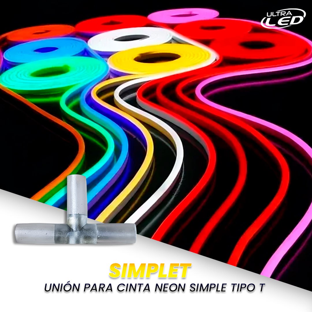 UNION ACCESORIO CINTA NEON SIMPLE TIPO T MODELO SIMPLET