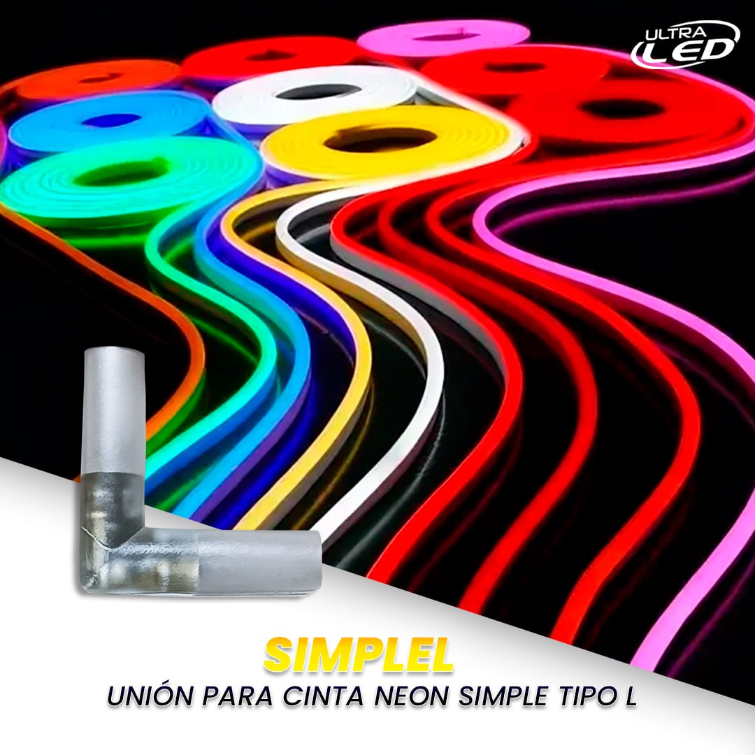 UNION ACCESORIO CINTA NEON SIMPLE TIPO L MODELO SIMPLEL