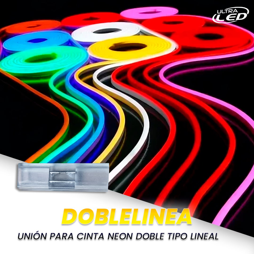 UNION ACCESORIO CINTA LED NEON DOBLE TIPO LINEAL