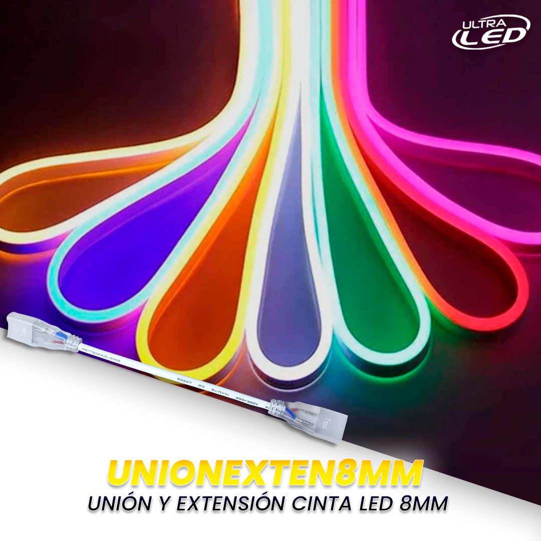 UNION Y EXTENSION DE CINTA LED 8MM MODELO UNIONEXTEN8MM