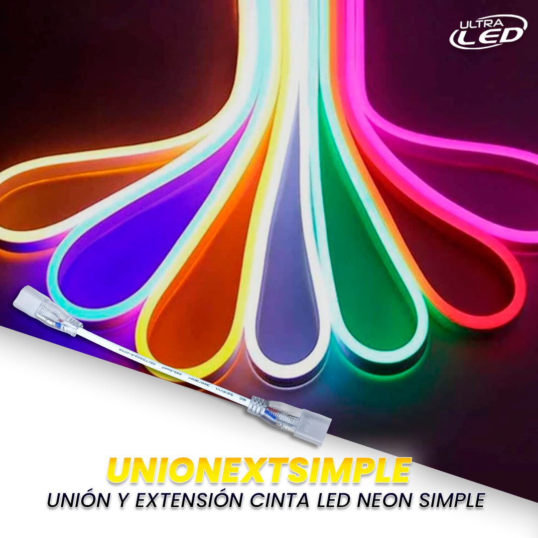 UNION Y EXTENSION CINTA LED NEON SIMPLE MODELO UNIONEXTSIMPLE