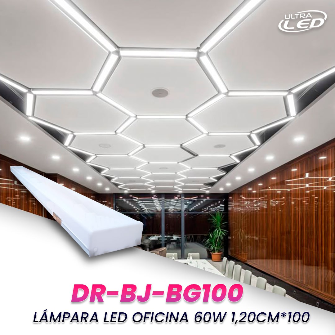 LAMPARA LED OFICINA 60W 1,20CM*100 MODELO DR-BJ-BG100