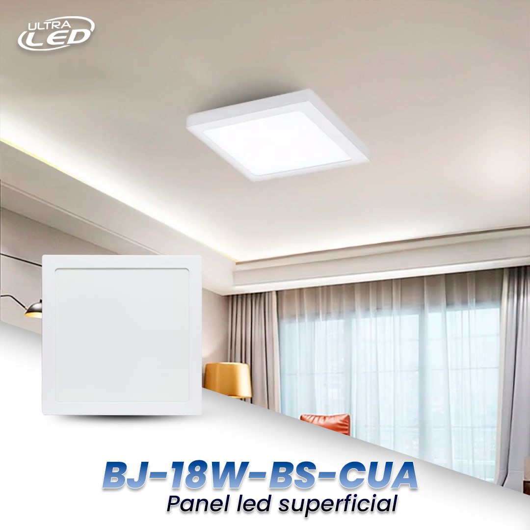 PANEL LED 18W SUPERFICIAL CUADRADO LUZ BLANCA MODELO BJ-18W-BS-CUA