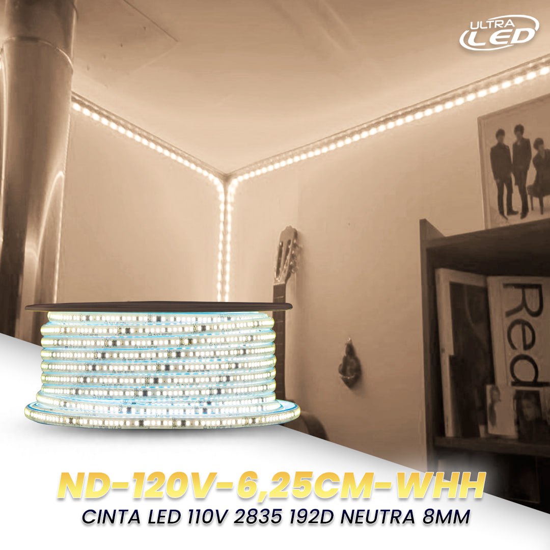 CINTA LED 110V 2835 192D 8MM MODELO ND-120V-6.25CM