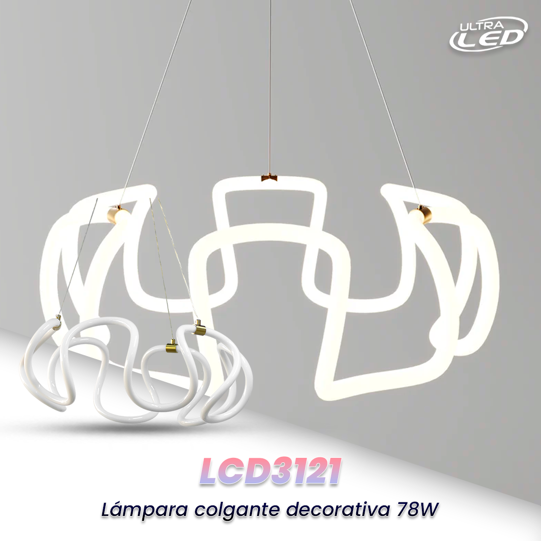 LAMPARA LED DECORATIVA COLGANTE 78W MODELO LCD3121