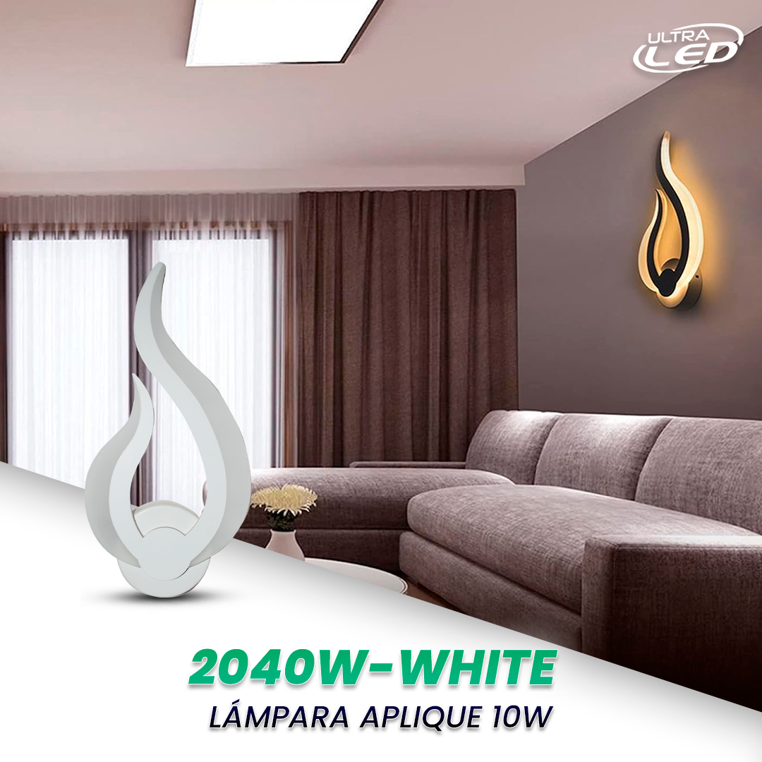 LAMPARA APLIQUE DECORATIVA 16W CARCASA BLANCA MODELO 2040