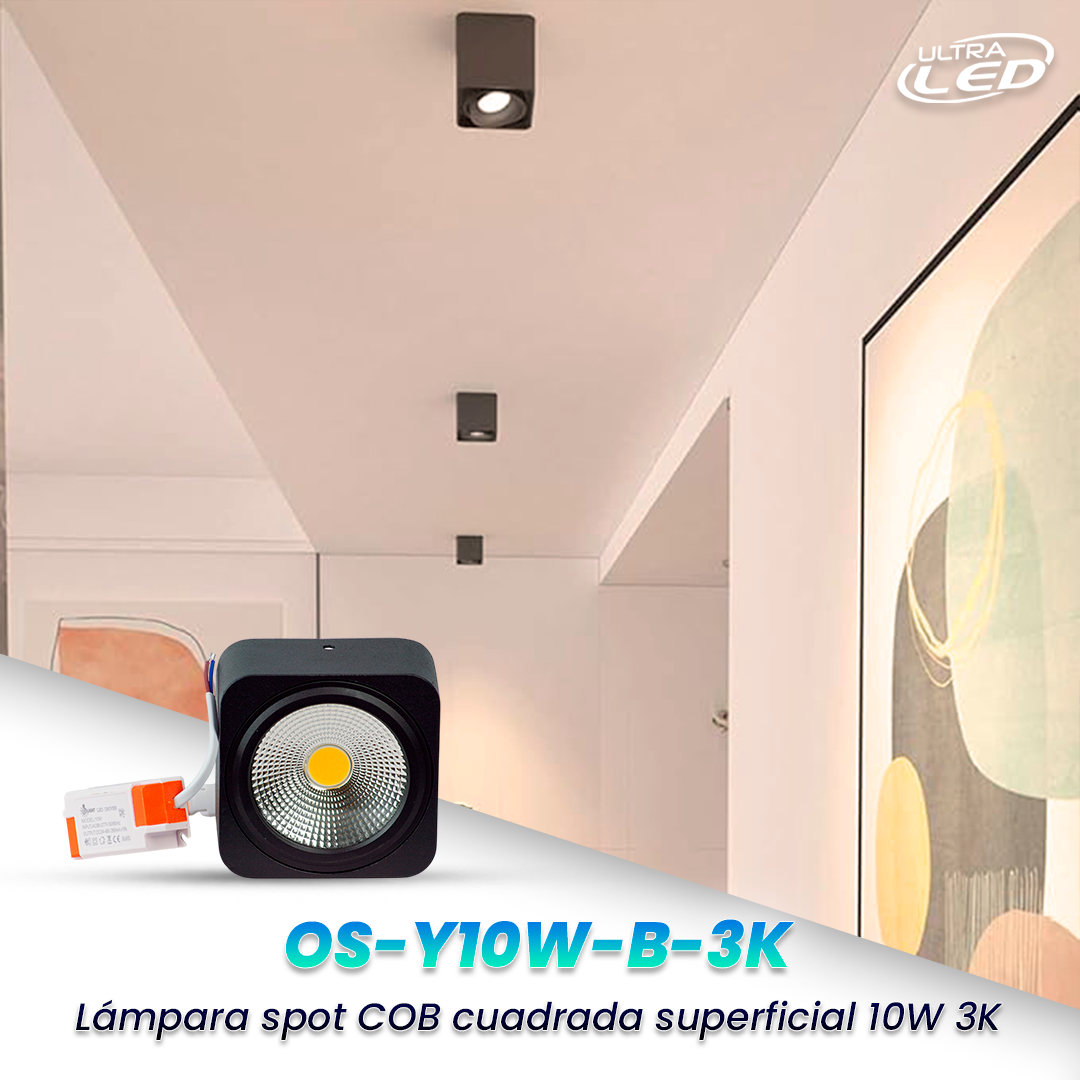 LAMPARA SPOT COB CUA S/P LUZ CALIDA (3000K) MODELO OS-Y10W-W-3K
