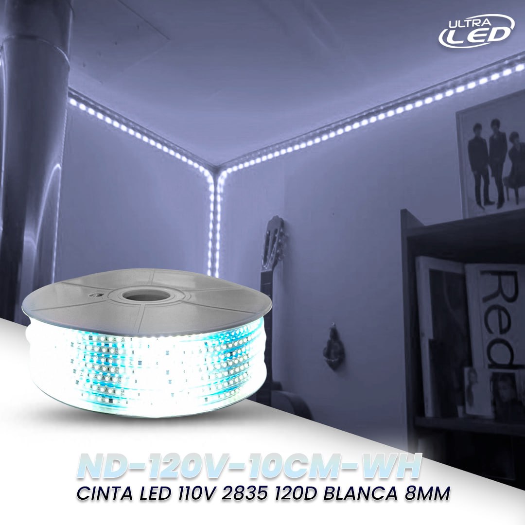 CINTA LED 110V 2835 192D 8MM MODELO ND-120V-6.25CM