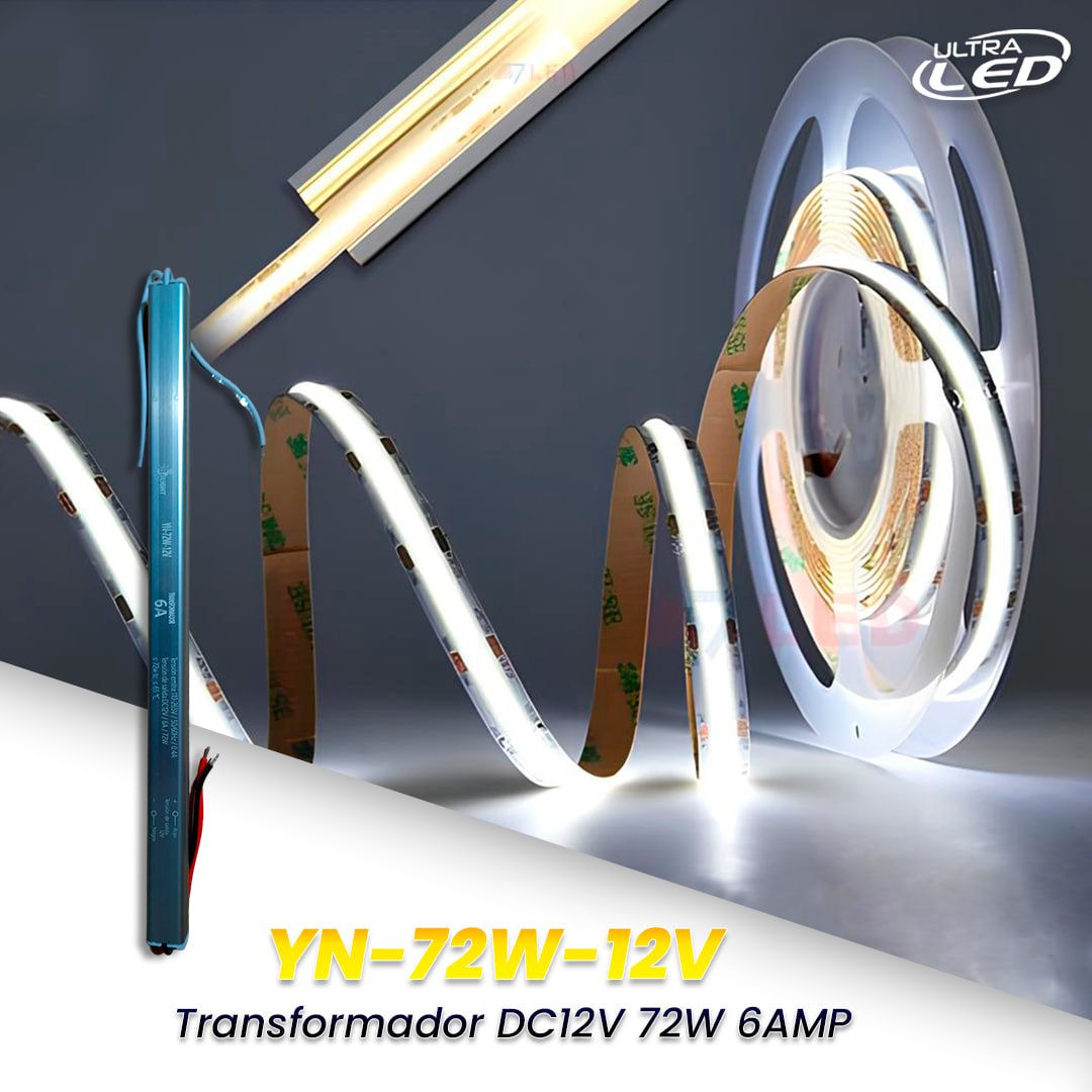 TRANSFORMADOR 12V 72W 6AMP MODELO YN-72W-12V