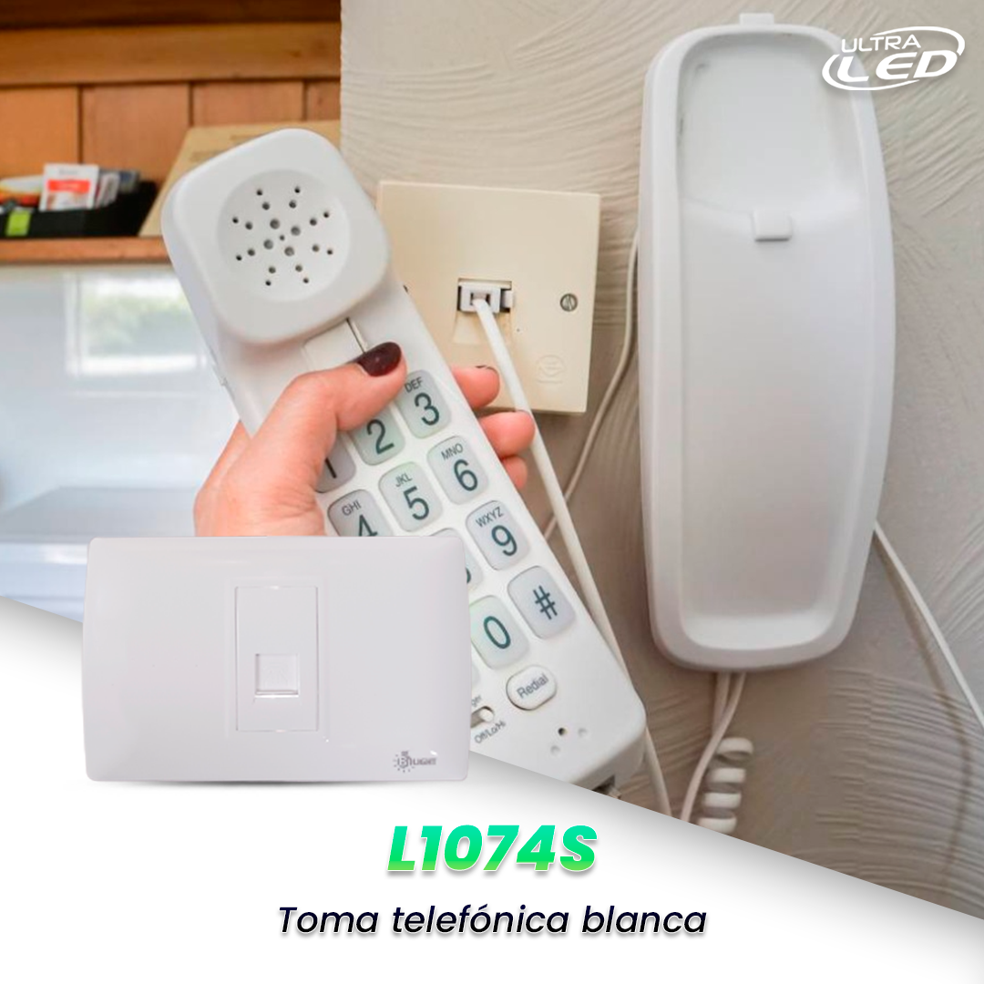 TOMA TELEFONICA BLANCA MODELO L1074S