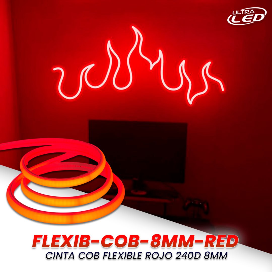 CINTA LED COB FLEXIBLE CALIDA 240D 8MM