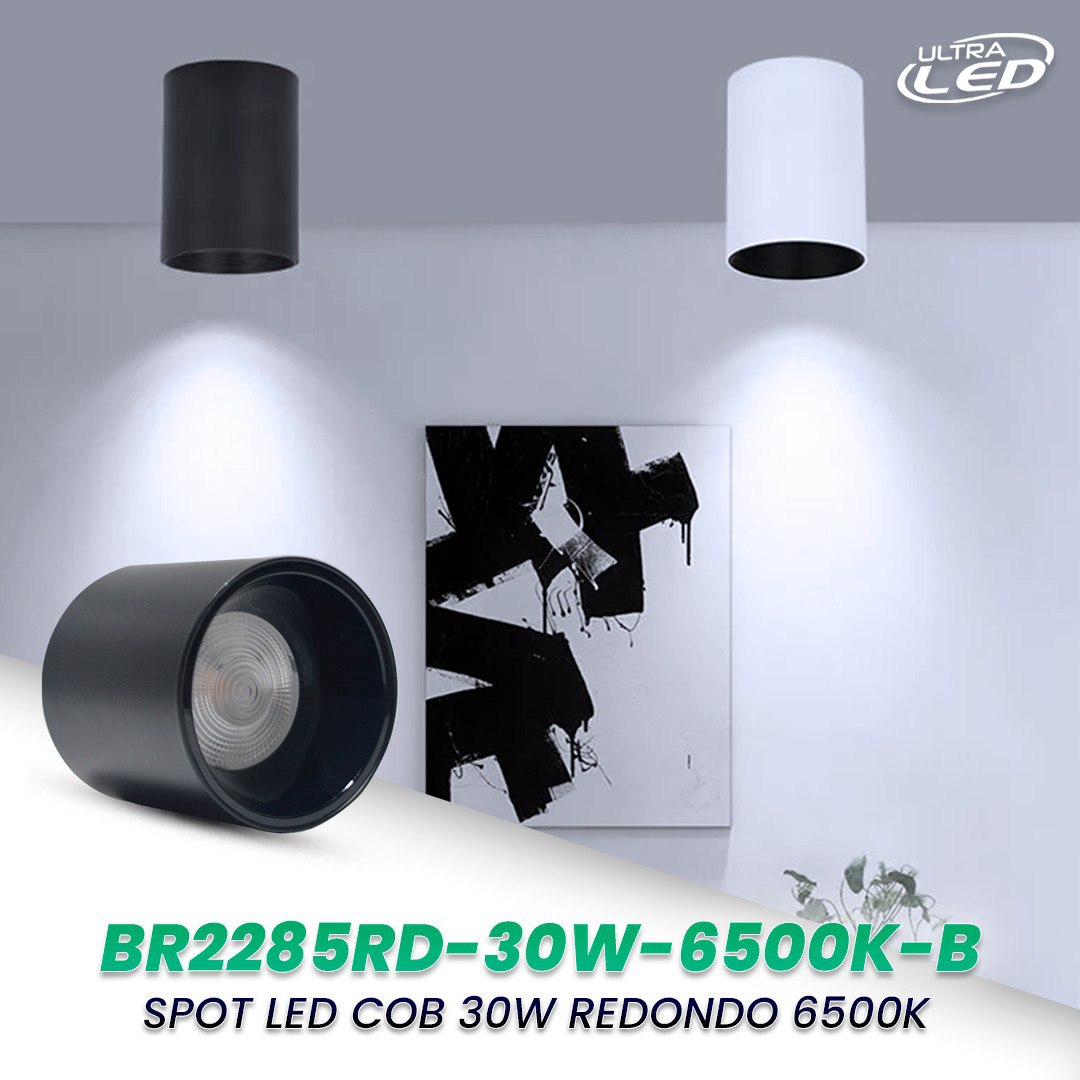 SPOT LED COB REDONDO 30W LUZ BLANCA MODELO BR2285RD-30W-6500K