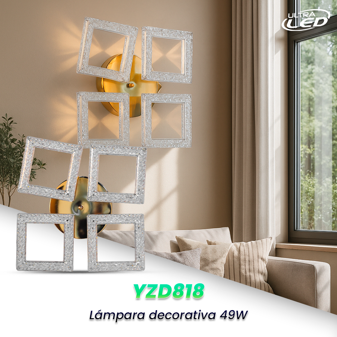 LAMPARA DE TECHO 49W GOLD-CUA MODELO YZD818