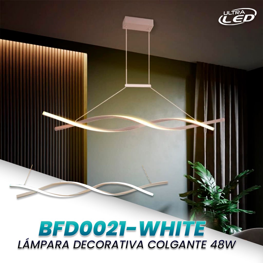 LAMPARA COLGANTE 48W*2 WHITE MODELO BFD0021-WHITE