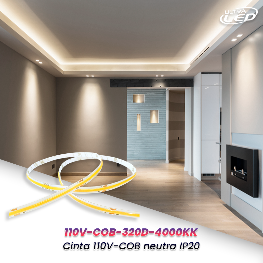 CINTA LED COB 110V 320D 8MM POR METRO