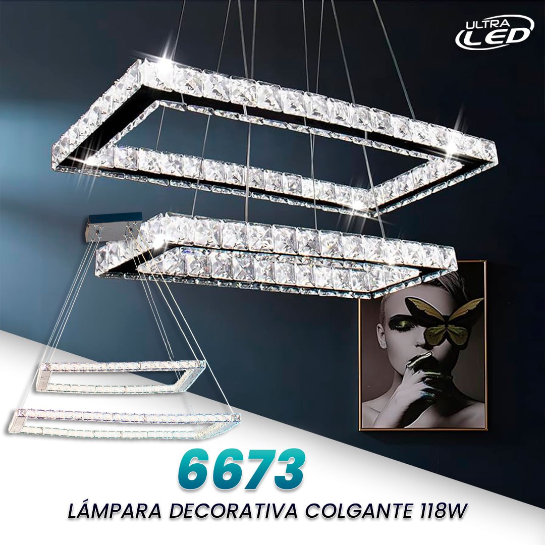 LAMPARA DECORATIVA COLGANTE 118W MODELO 6673