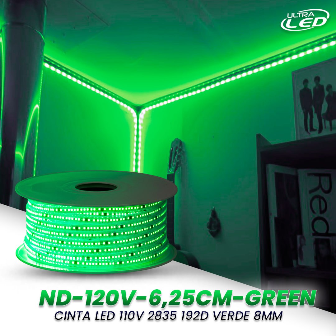 CINTA LED 110V 2835 192D 8MM MODELO ND-120V-6.25CM