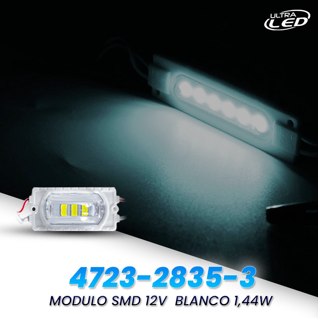 MODULO SMD 12V BLANCO 1.44W MODELO 4723-2835-3