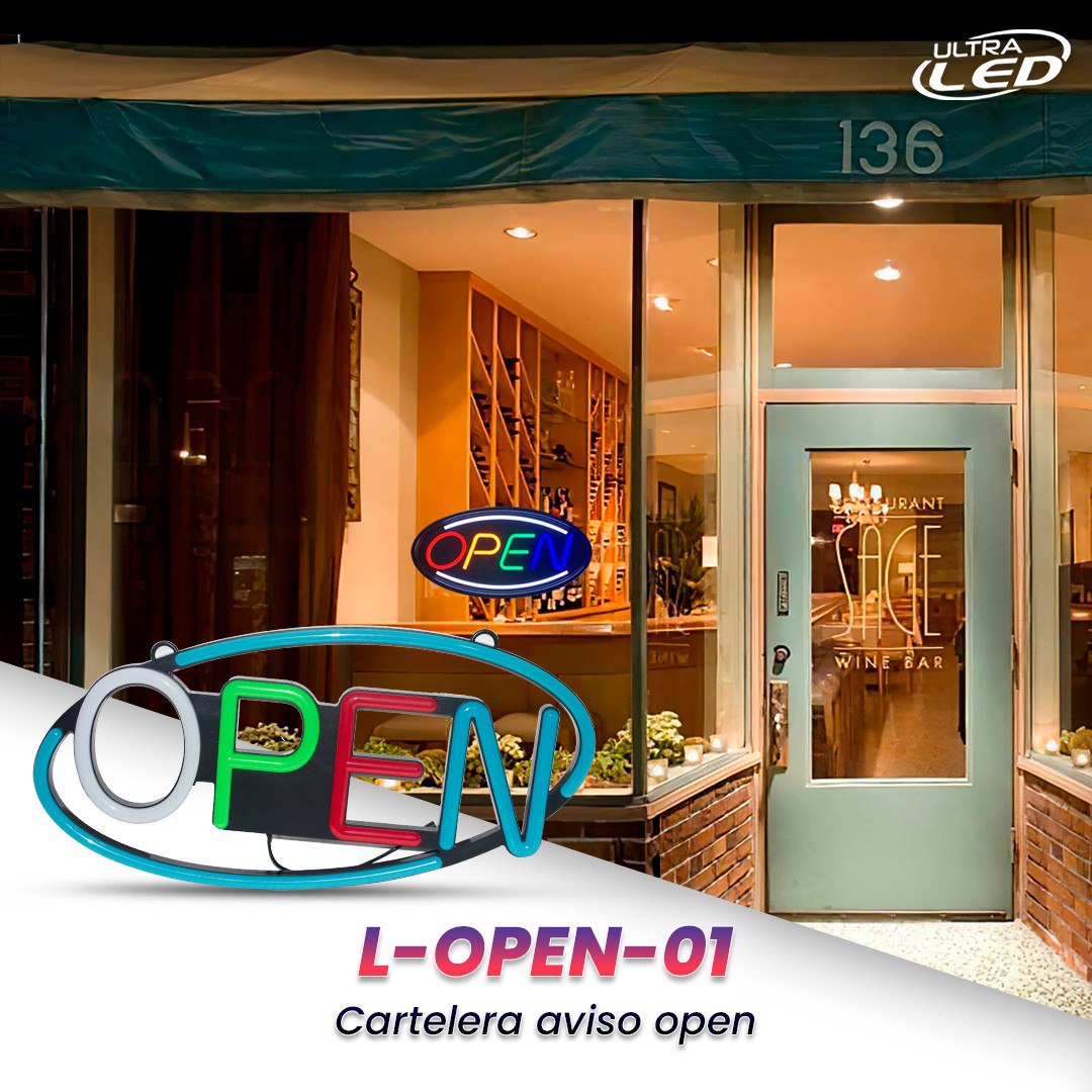 AVISO LED (OPEN) MODELO L-OPEN-01