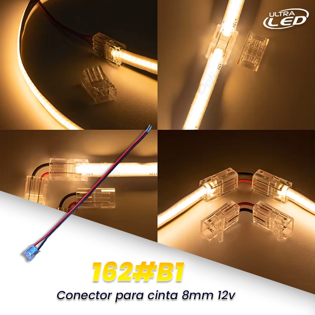 CONECTOR SIMPLE PARA CINTA LED 12V MODELO 162#B1