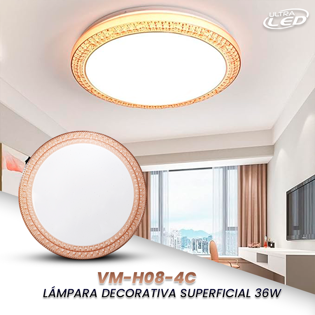 LAMPARA LED DECORATIVA 36W MODELO VM-H08-4C