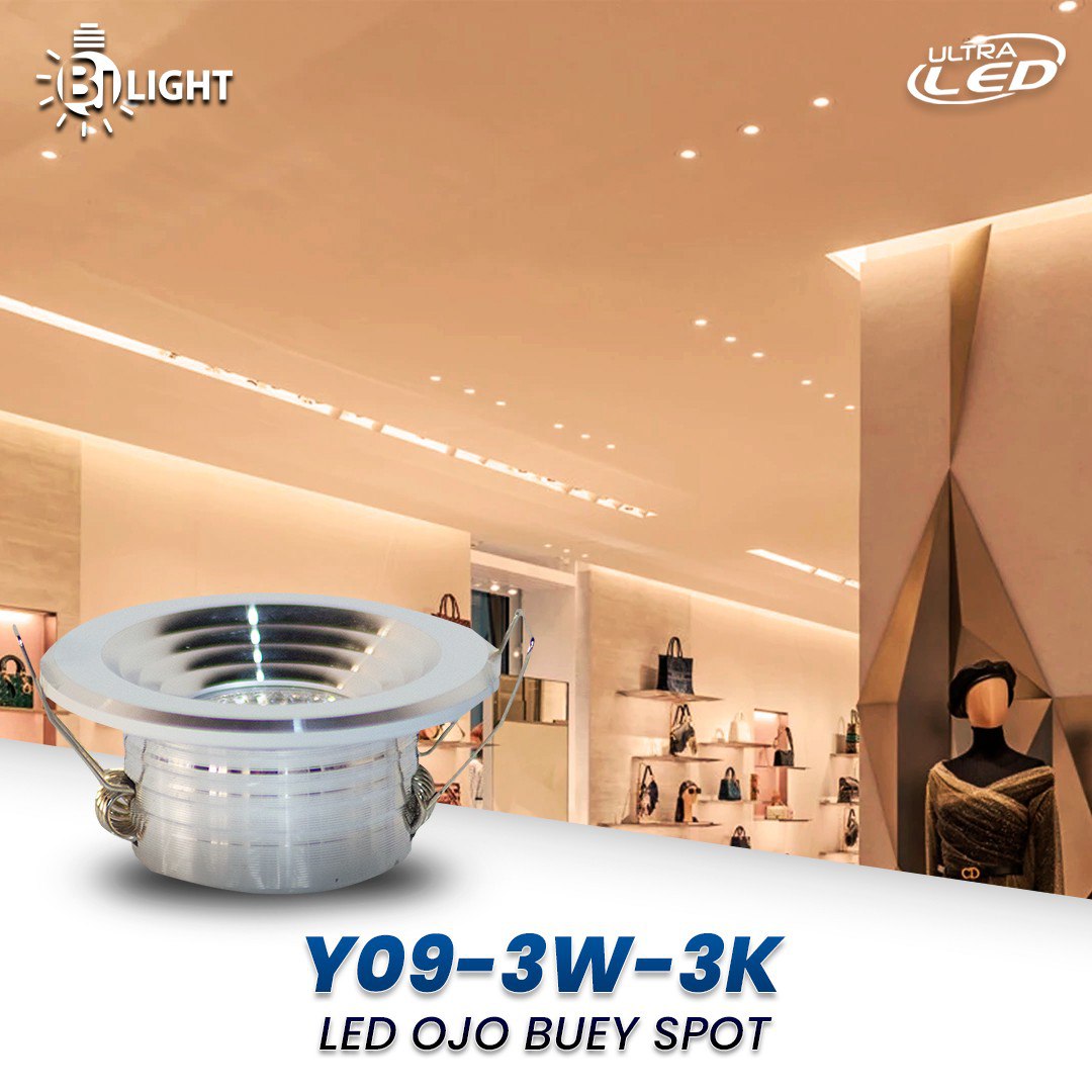 LED OJO DE BUEY SPOT 3W LUZ CALIDA (3000K) MODELO Y09-3W-3K
