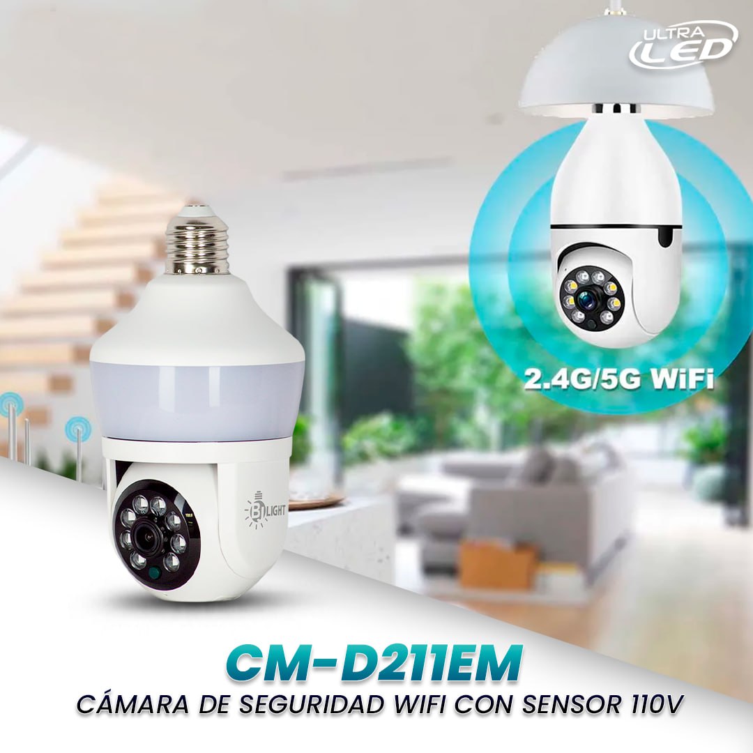 CAMARA DE SEGURIDAD WIFI C/SENSOR 110V MODELO CM-D211EM