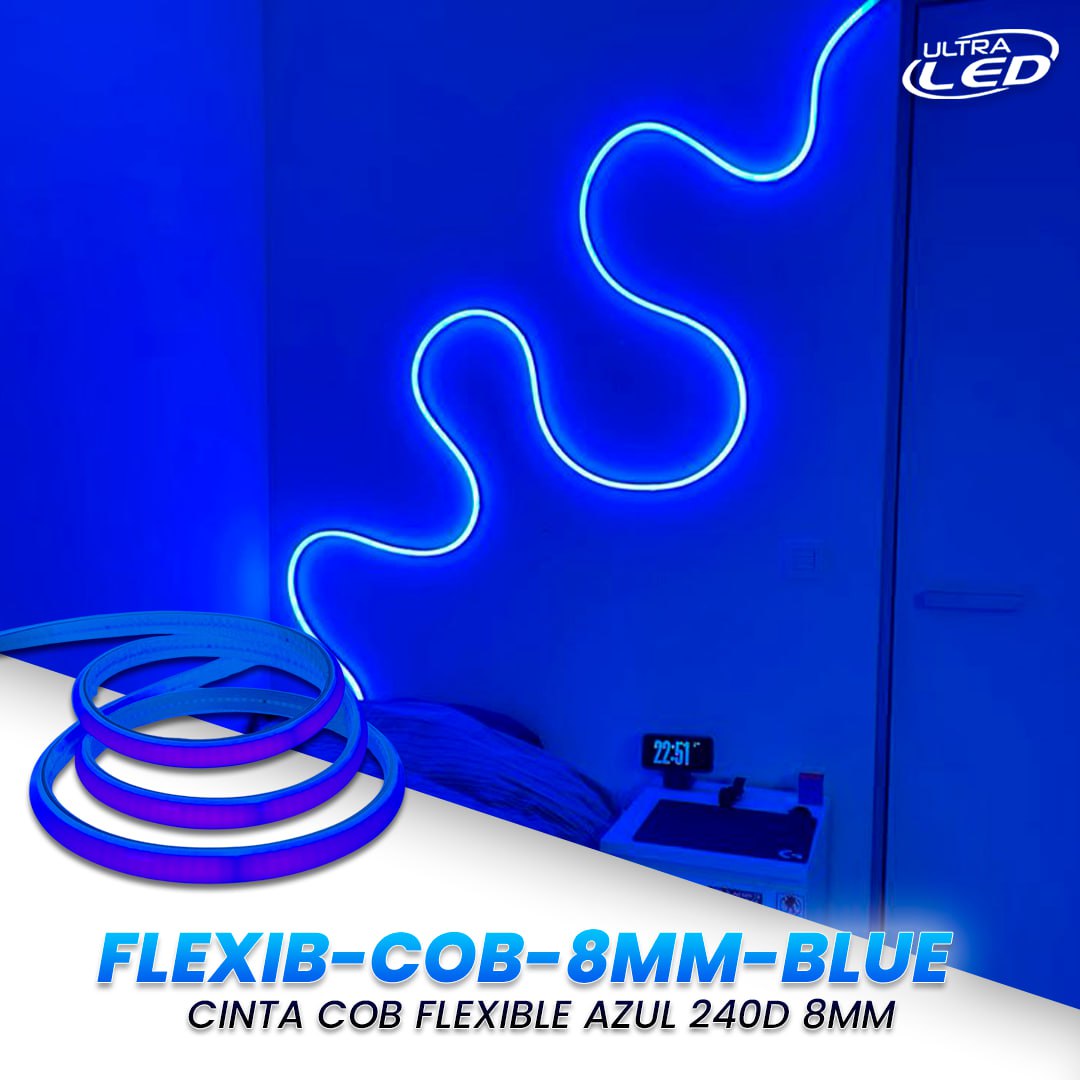 CINTA LED COB FLEXIBLE CALIDA 240D 8MM