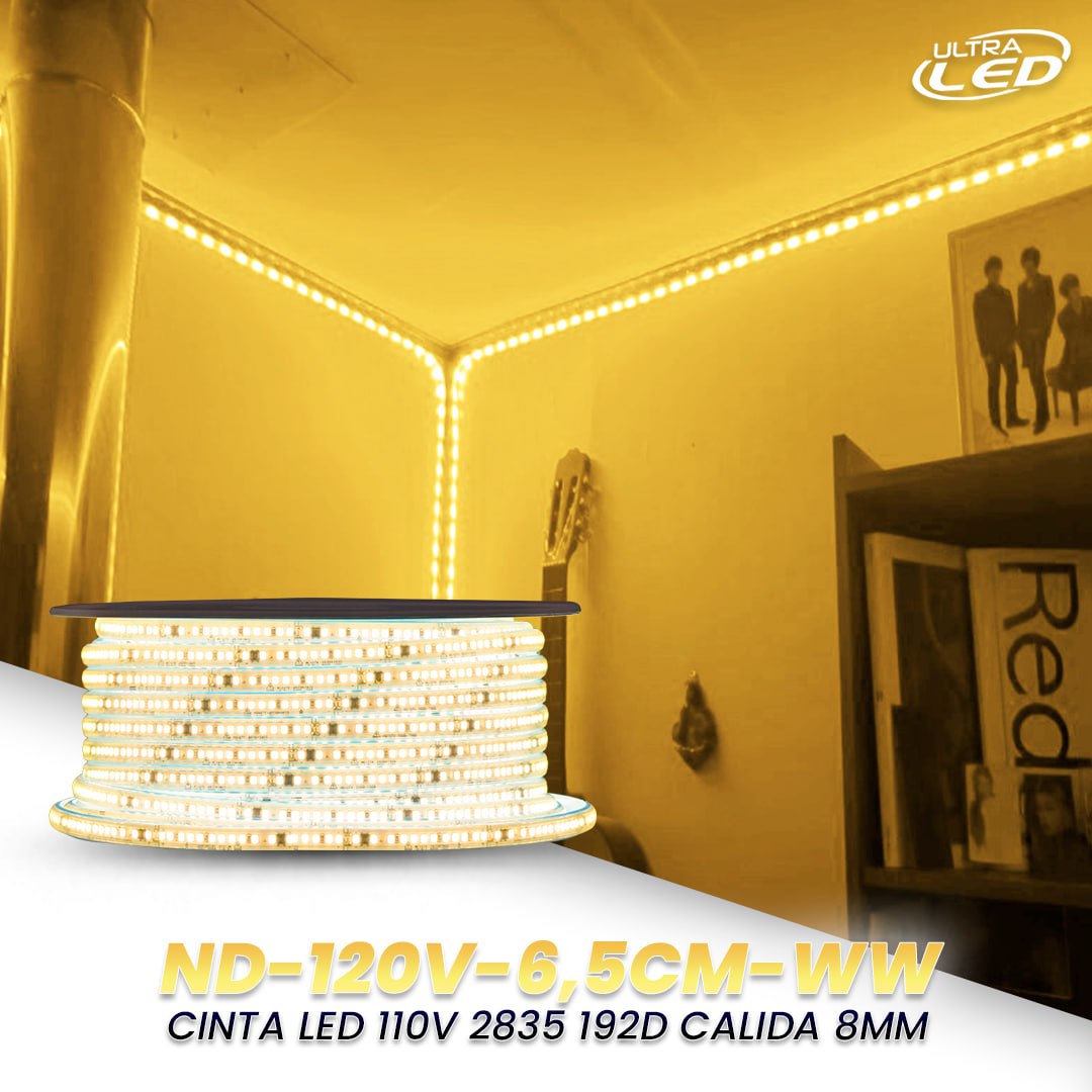 CINTA LED 110V 2835 192D 8MM MODELO ND-120V-6.25CM