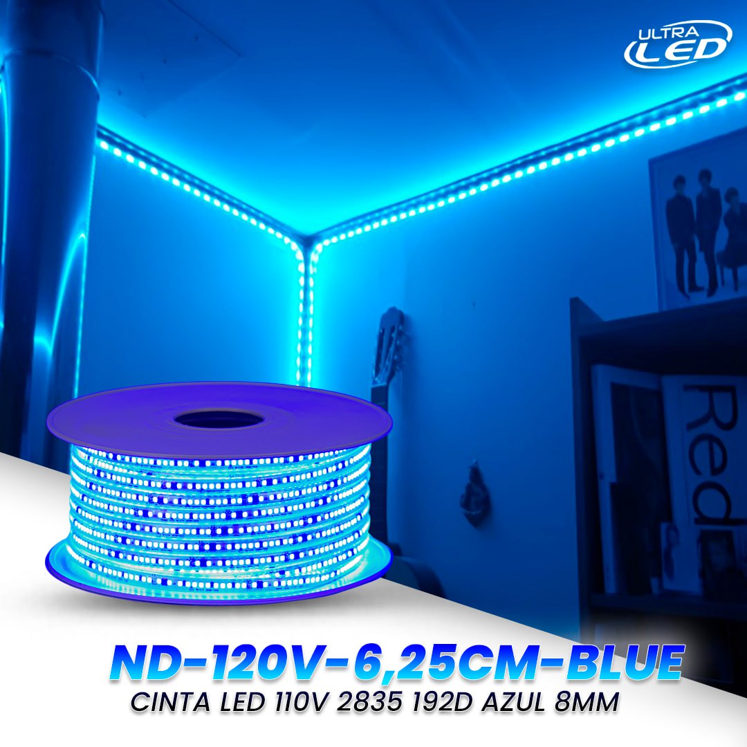 CINTA LED 110V 2835 192D 8MM MODELO ND-120V-6.25CM