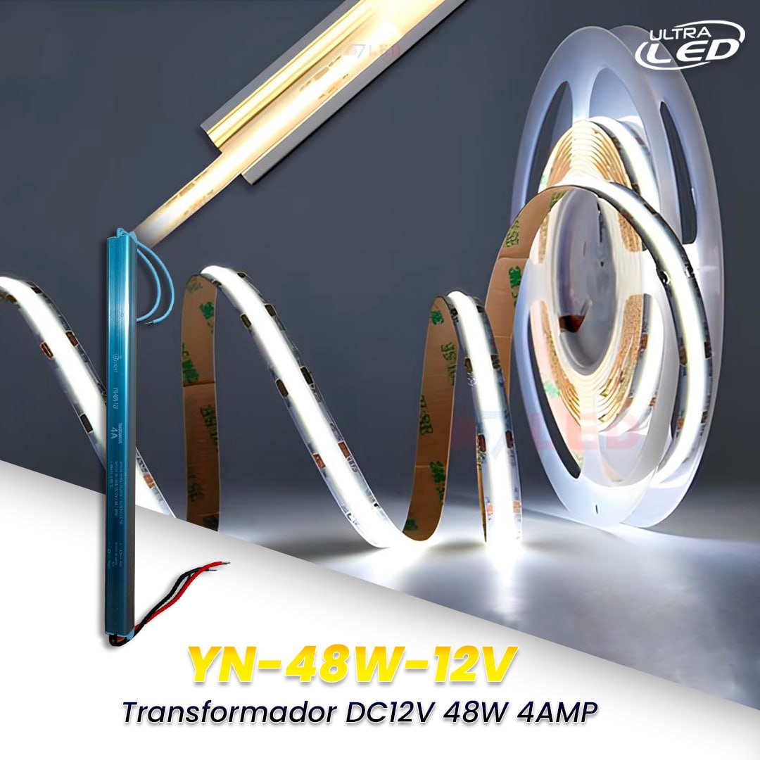 TRANSFORMADOR AC12V 48W 4AMP MODELO YN-48W-12V