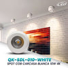 SPOT LED GIRATORIO 10W LUZ NEUTRA (4000K) CARCASA BLANCA MODELO QK-SDL-010-WHITE