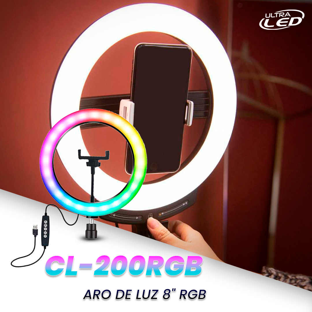 ARO DE LUZ 8" RGB MODELO CL-200RGB
