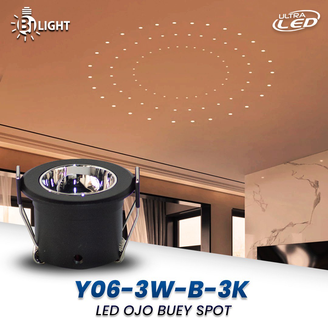 LED OJO DE BUEY SPOT 3W LUZ CALIDA (3000K) MODELO Y06-3W-B-3K