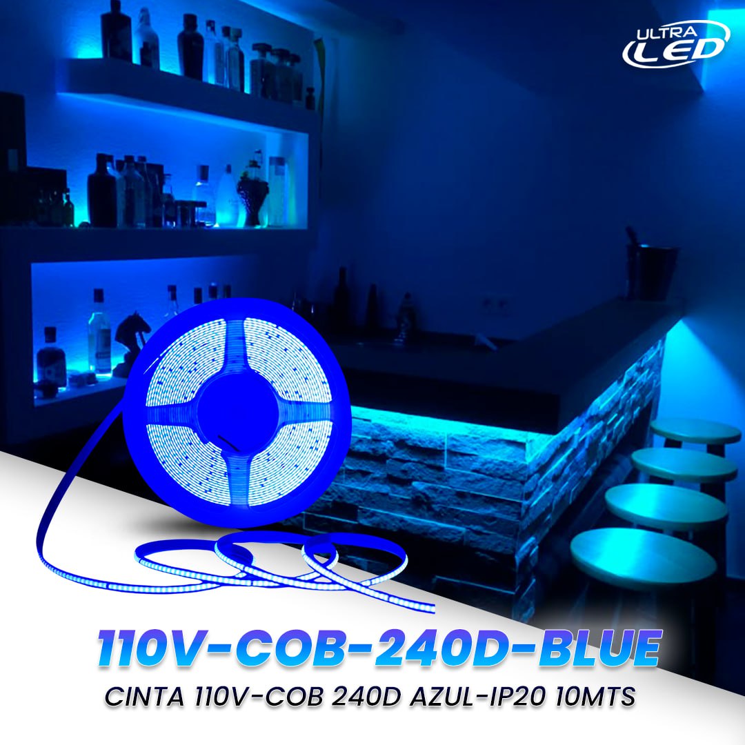 CINTA 110V COB 240D LUZ CALIDA 10 METROS MODELO 110V-COB-240D-3000K